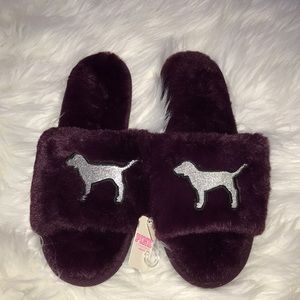 New PINK Fuzzy Slides